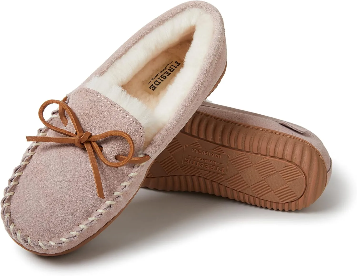Fireside by Dearfoams Women's Alice Springs Shearling Indoor/Outdoor Moccasin Slipper