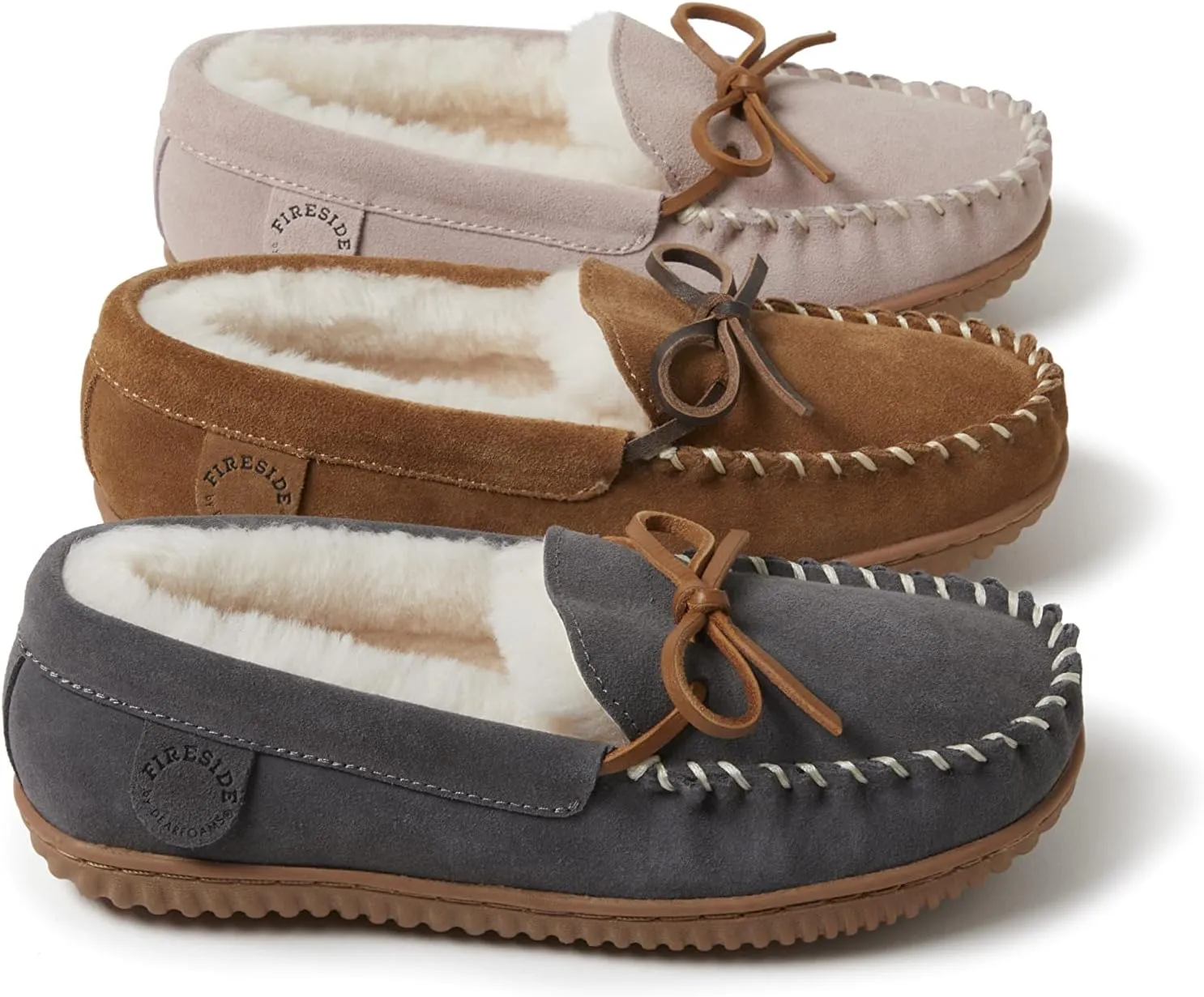 Fireside by Dearfoams Women's Alice Springs Shearling Indoor/Outdoor Moccasin Slipper