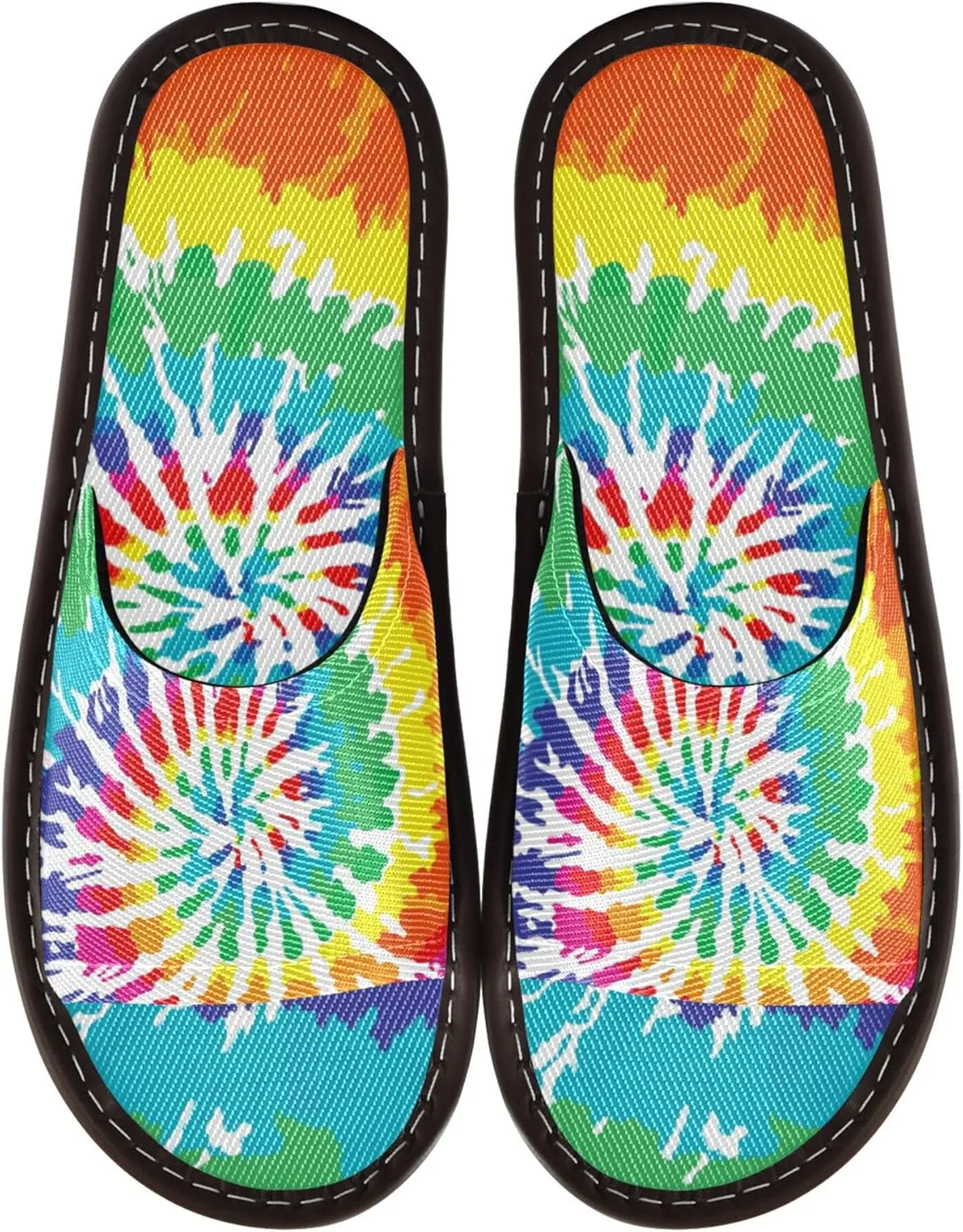 Fisyme Slippers for Women Men Slip-On Open Toe Indoor Outdoor House Shoes Home Slipper