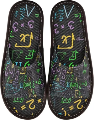 Fisyme Slippers for Women Men Slip-On Open Toe Indoor Outdoor House Shoes Home Slipper