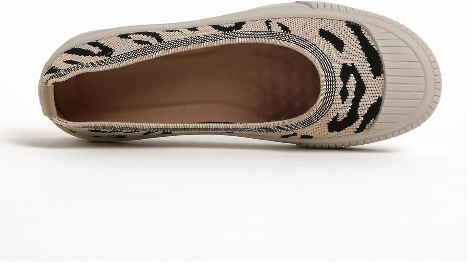 Flats for Women Knit Shoes Round Toe Ballet Flats Slip On Walking Flat Shoe Comfort Soft