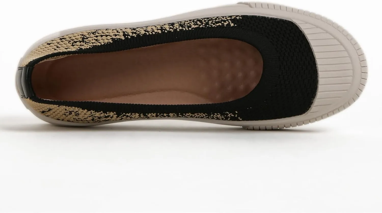 Flats for Women Knit Shoes Round Toe Ballet Flats Slip On Walking Flat Shoe Comfort Soft