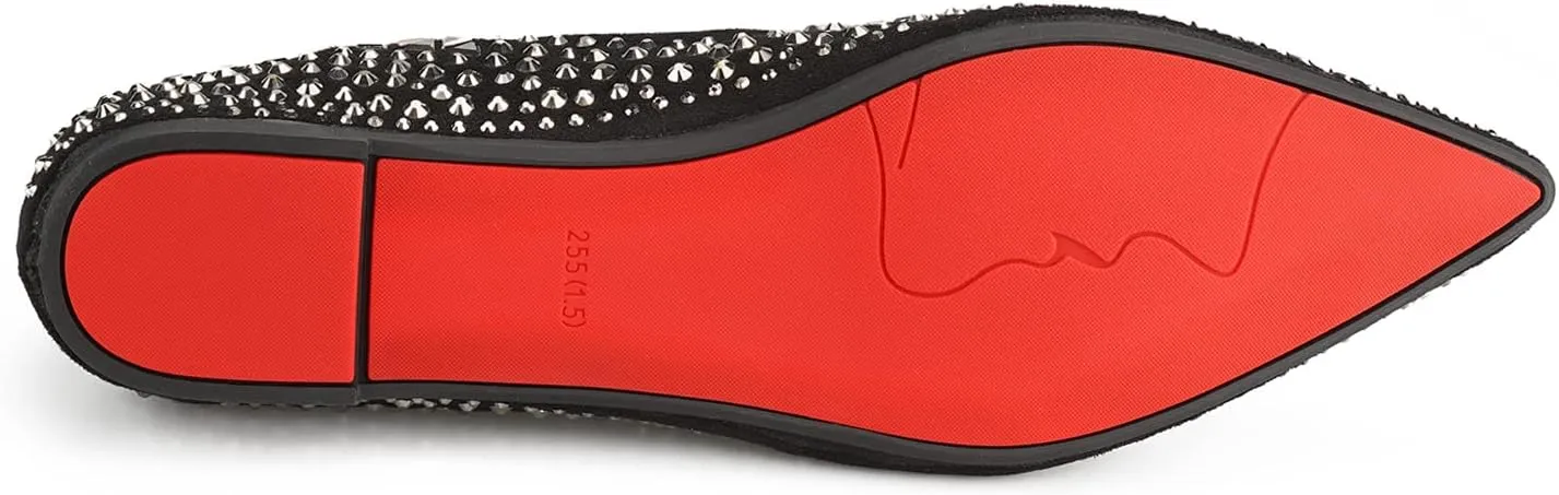Flats Shoes Women Rhinestone Pointed Head Ballet Flats Comfortable Soft Memory Foam Insole Flat Shoes for Women Comfortable Dress Shoes