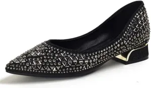 Flats Shoes Women Rhinestone Pointed Head Ballet Flats Comfortable Soft Memory Foam Insole Flat Shoes for Women Comfortable Dress Shoes