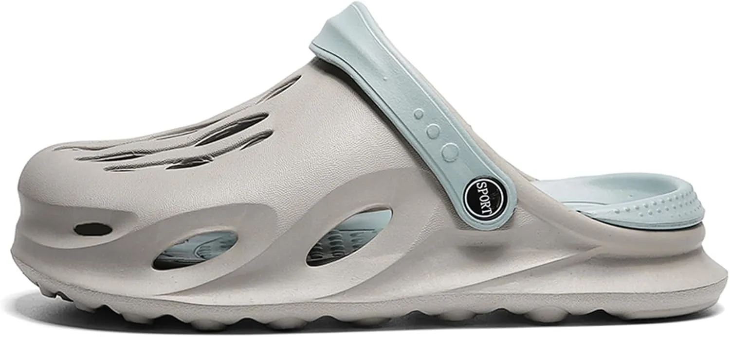 FLIOZY Mens Casual Slip-On Hollow Out Arch Support Clogs Garden Shoes Slip-on Outdoor Beach Slippers