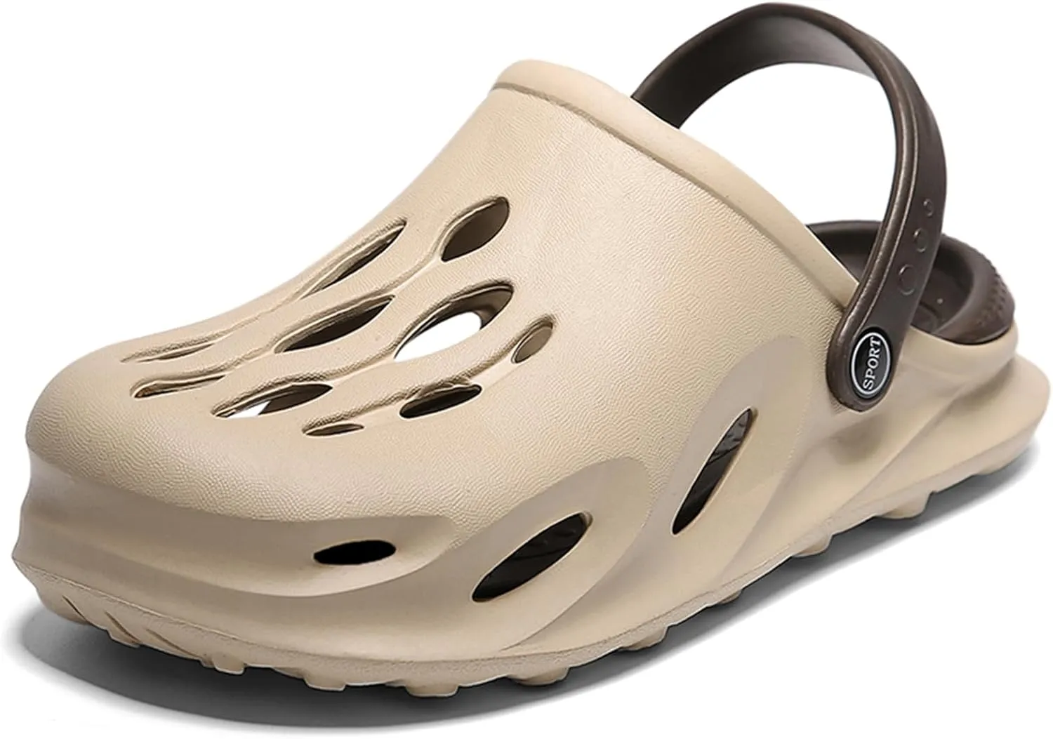 FLIOZY Mens Casual Slip-On Hollow Out Arch Support Clogs Garden Shoes Slip-on Outdoor Beach Slippers