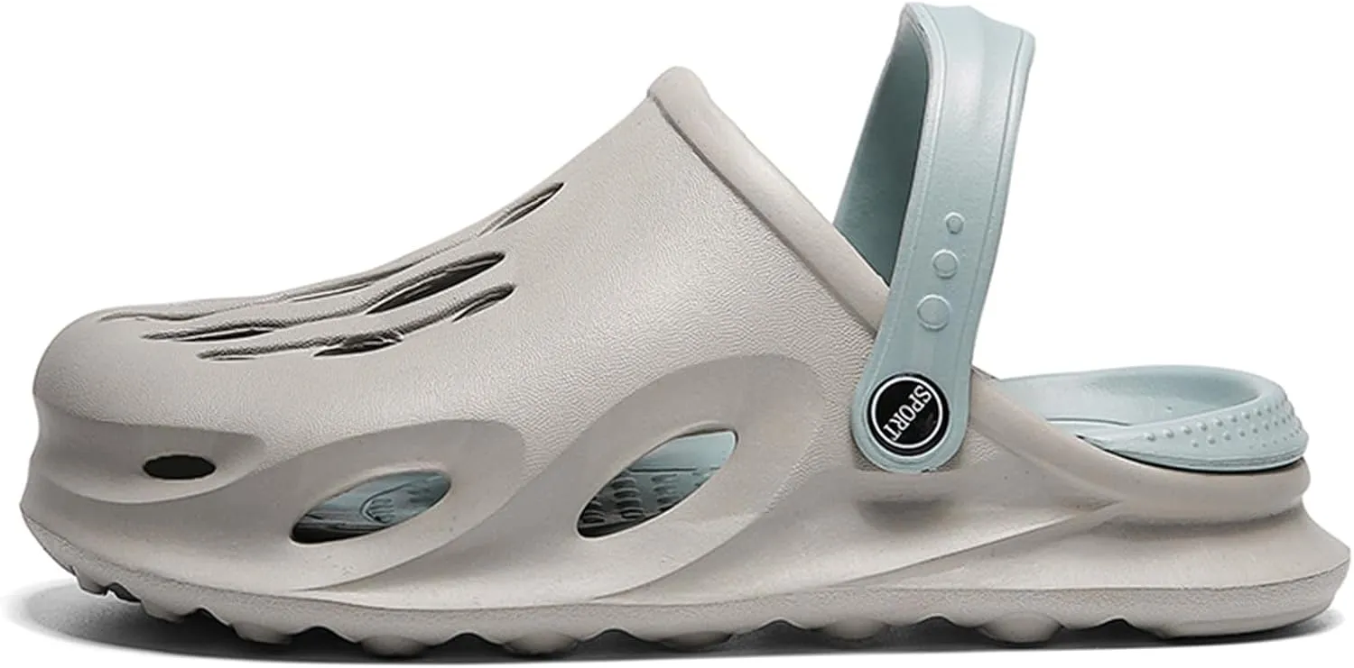 FLIOZY Mens Casual Slip-On Hollow Out Arch Support Clogs Garden Shoes Slip-on Outdoor Beach Slippers