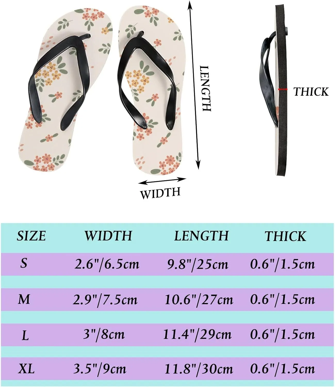 Flip Flops Floral Flowers Leaves Orange Slide Sandals Summer Beach Slippers Thong Sandal Casual Yoga Mat Flat Slides for Women Men