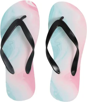 Flip Flops Marble Stone Ink Abstract Pink Blue Slide Sandals Summer Beach Slippers Thong Sandal Casual Yoga Mat Flat Slides for Women Men