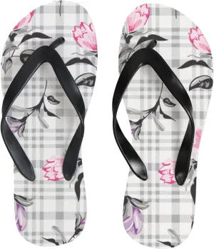 Flip Flops Rose Floral Flowers Plaid Striped Geometric Slide Sandals Summer Beach Slippers Thong Sandal Casual Yoga Mat Flat Slides for Women Men