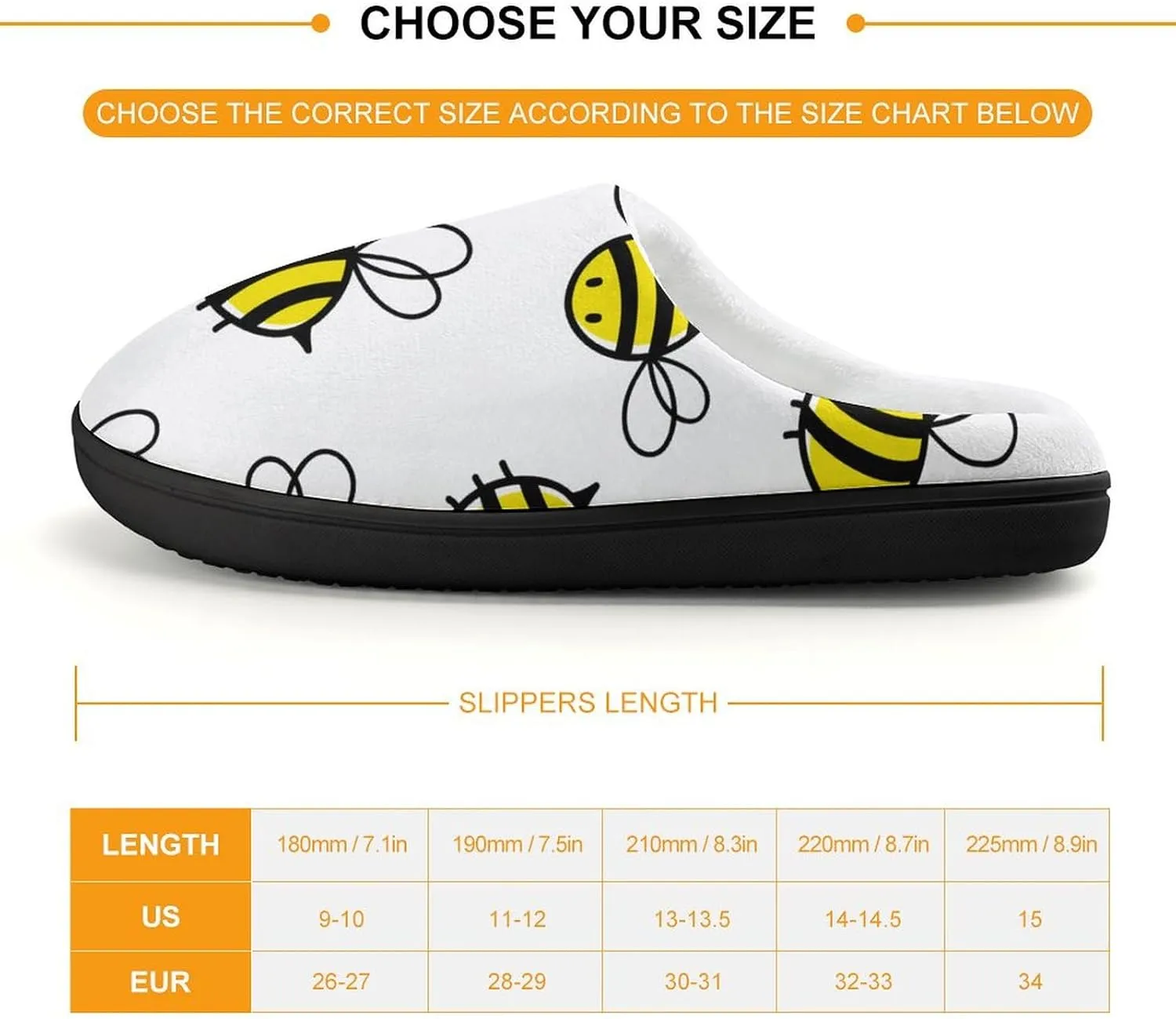 Flying Bumble Bees Boys Girls House Slippers with Microfleece Lining Cozy Household Shoes Non-slip for Kids