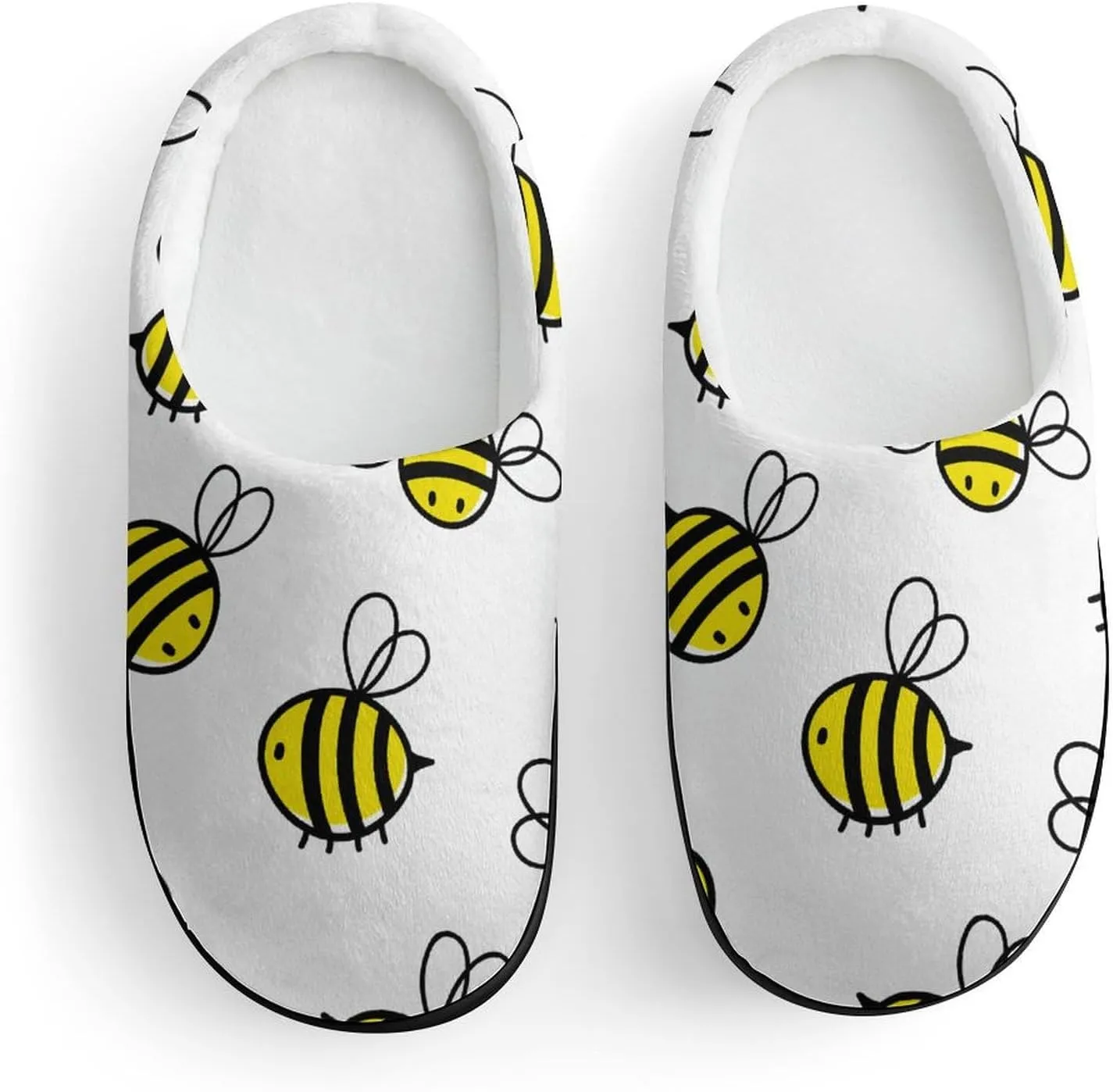 Flying Bumble Bees Boys Girls House Slippers with Microfleece Lining Cozy Household Shoes Non-slip for Kids