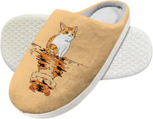 Forchrinse Cool Tiger Boys Slippers for Kids Plush House Slippers Soft Memory Foam Indoor Outdoor Clog Slipper Shoe Lightweight