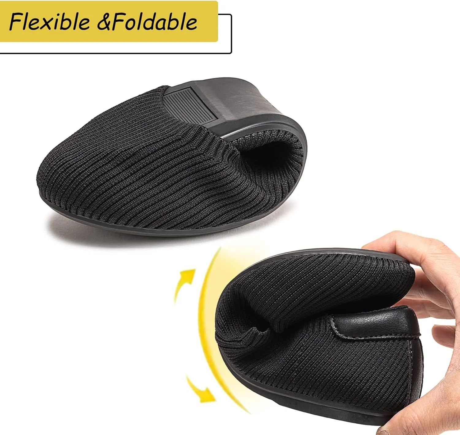 Frank Mully Women’s Ballet Flat Shoes Knit Dress Shoes Round Toe Slip On Ballerina Walking Flats Shoes for Woman Low Wedge Comfort Soft