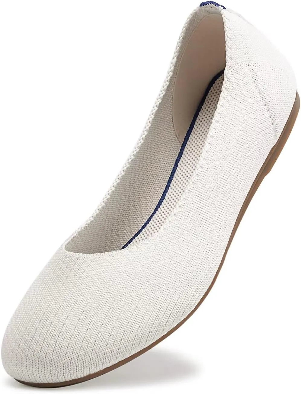Frank Mully Women’s Ballet Flat Shoes Knit Dress Shoes Round Toe Slip On Ballerina Walking Flats Shoes for Woman Low Wedge Comfort Soft