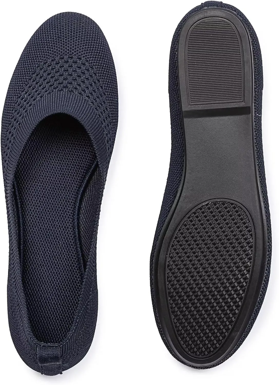 Frank Mully Women’s Ballet Flat Shoes Knit Dress Shoes Round Toe Slip On Ballerina Walking Flats Shoes for Woman Low Wedge Comfort Soft
