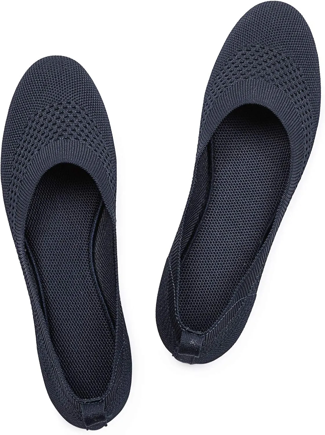 Frank Mully Women’s Ballet Flat Shoes Knit Dress Shoes Round Toe Slip On Ballerina Walking Flats Shoes for Woman Low Wedge Comfort Soft