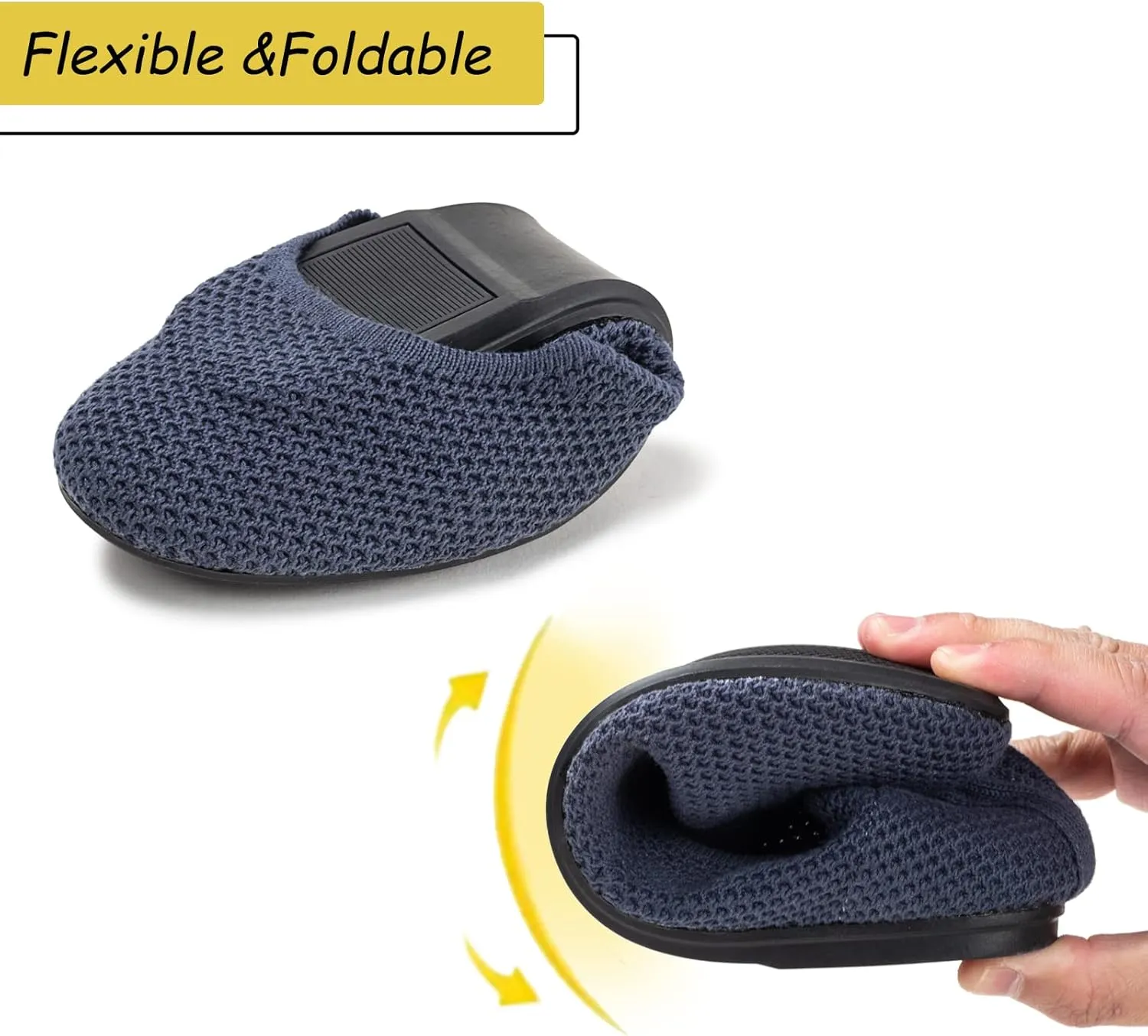 Frank Mully Women’s Ballet Flat Shoes Knit Dress Shoes Round Toe Slip On Ballerina Walking Flats Shoes for Woman Low Wedge Comfort Soft