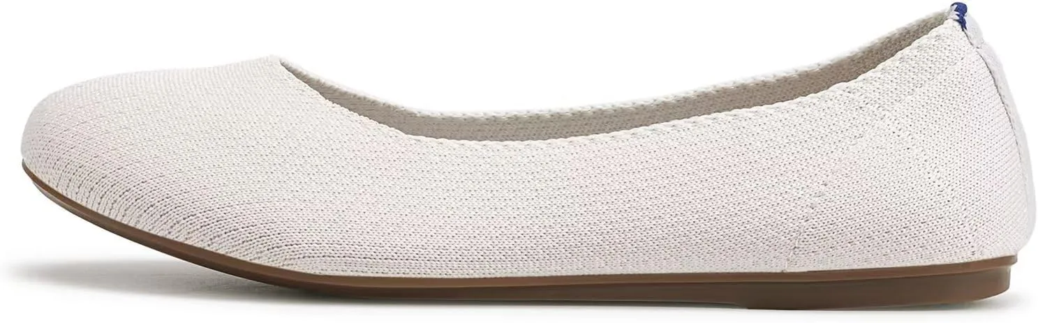 Frank Mully Women’s Ballet Flat Shoes Knit Dress Shoes Round Toe Slip On Ballerina Walking Flats Shoes for Woman Low Wedge Comfort Soft