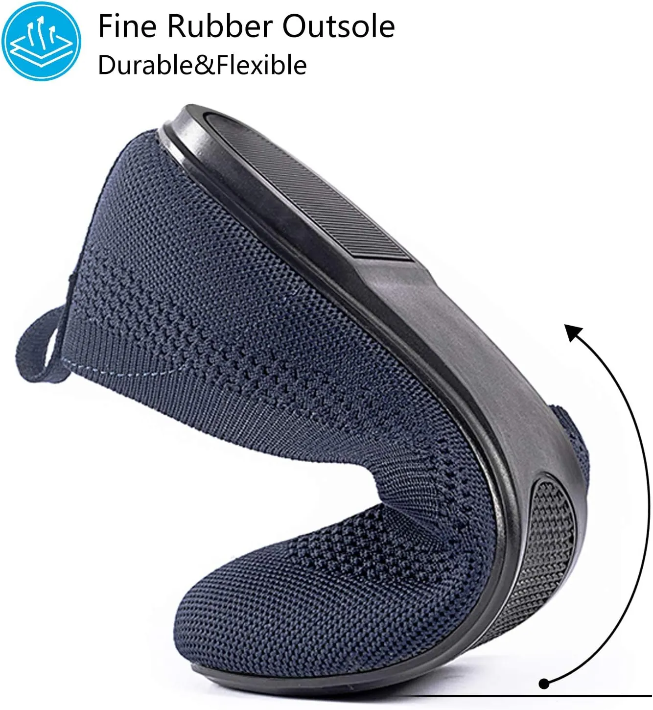 Frank Mully Women’s Ballet Flat Shoes Knit Dress Shoes Round Toe Slip On Ballerina Walking Flats Shoes for Woman Low Wedge Comfort Soft