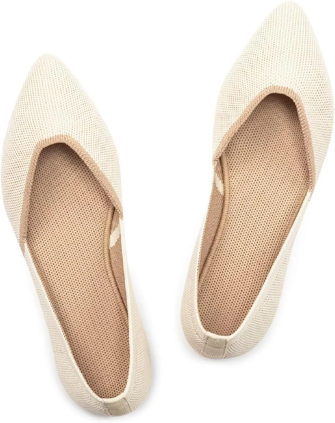Frank Mully Womens Flat Shoes Classic Pointed Toe Flats Knitted Dress Shoes Soft Flats for Woman Comfortable Dressy