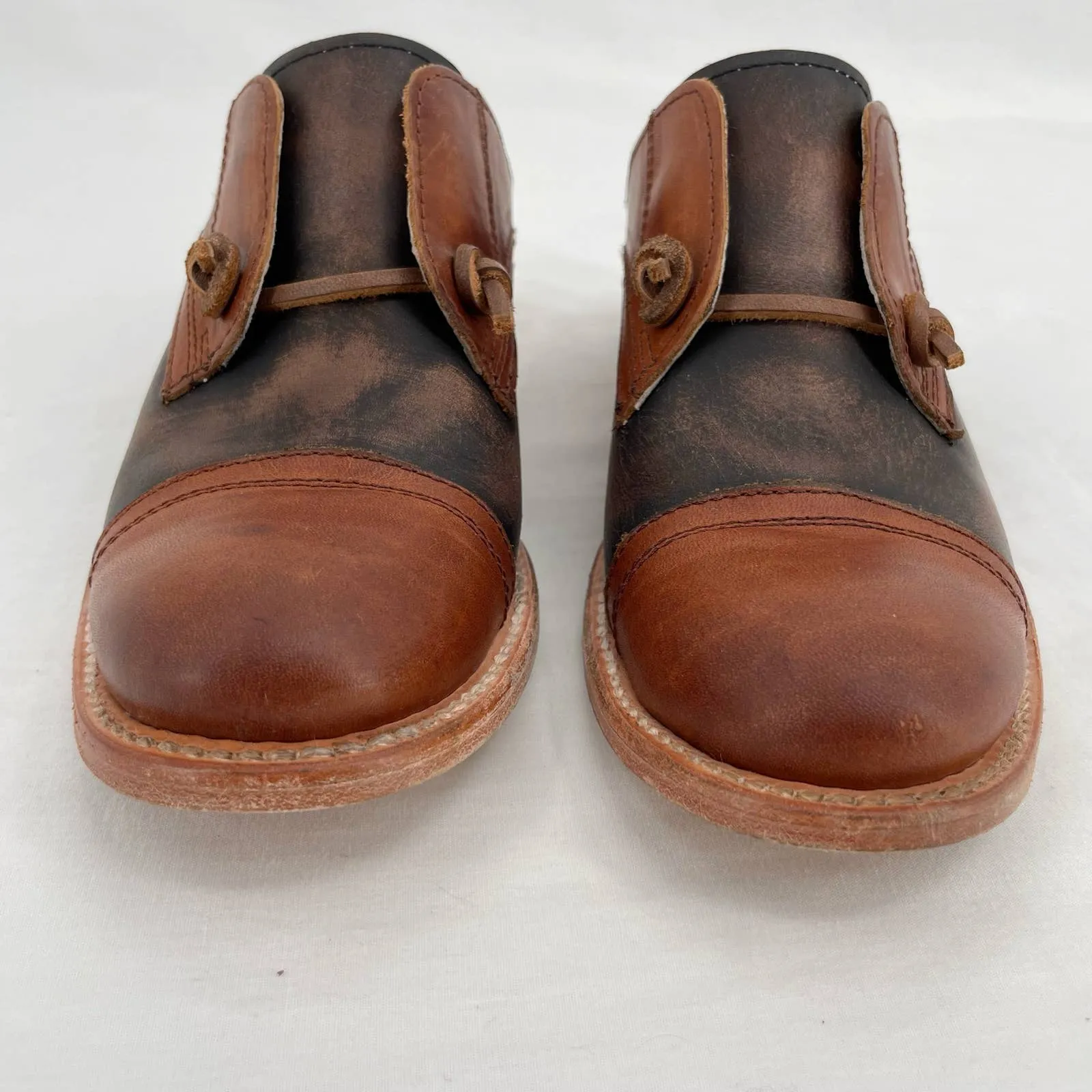 Freebird by Steven Malena Heeled Mule Clog Brown Tan Leather Neutral Saddle Shoe Size 7
