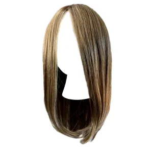 Front Cover Layered Long Bob Style Wig, Hand-Tied Mono Top by Hairuwear, Average Cap - GF12-22SS Cappuccino