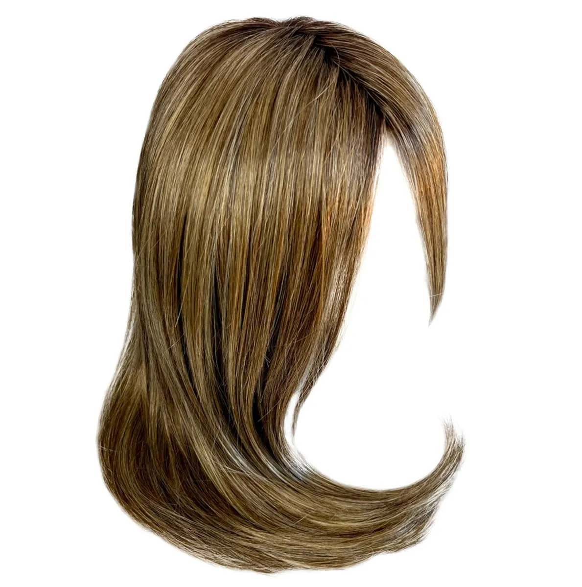 Front Cover Layered Long Bob Style Wig, Hand-Tied Mono Top by Hairuwear, Average Cap - GF12-22SS Cappuccino