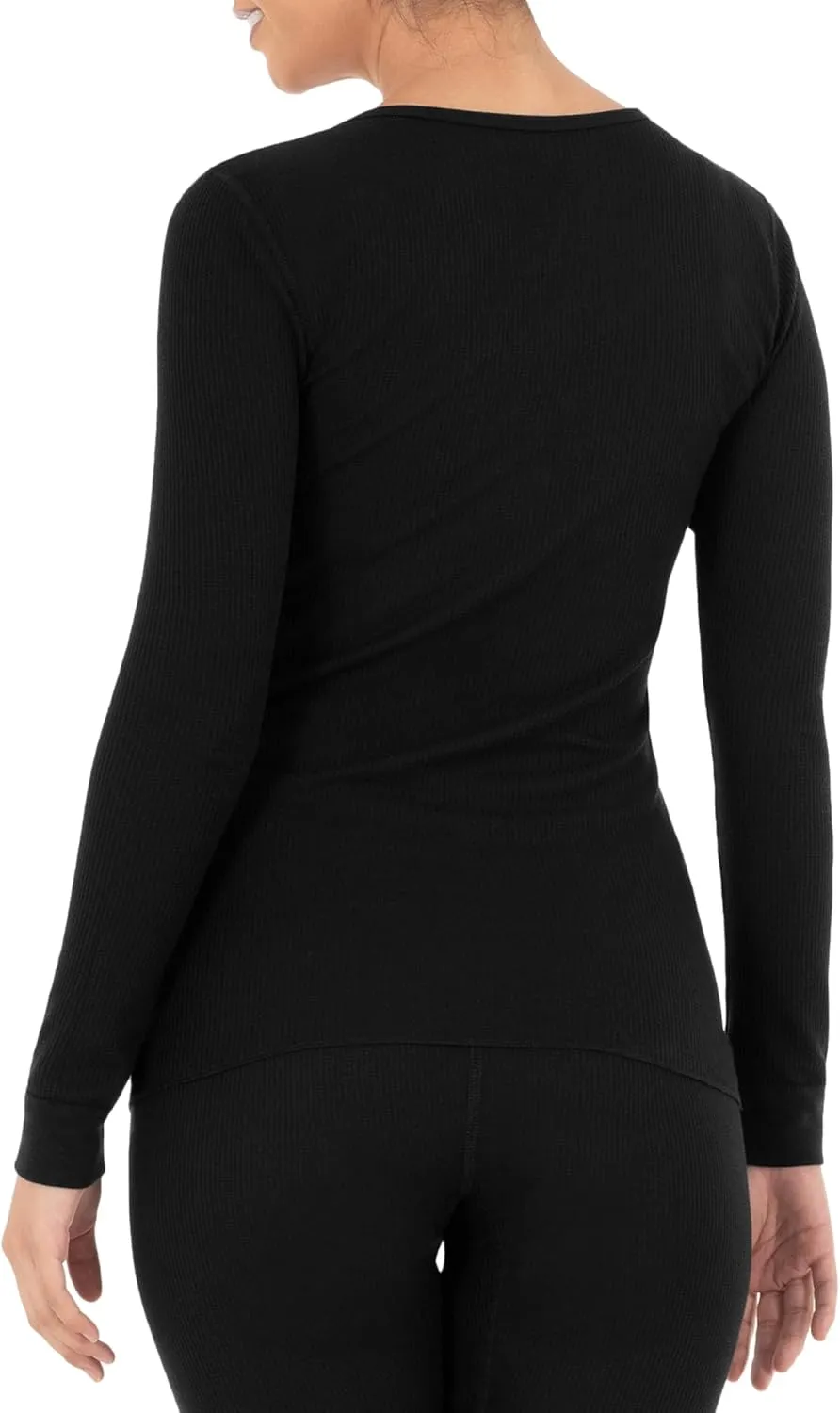 Fruit of the Loom Women's Micro Waffle Thermal V-Neck