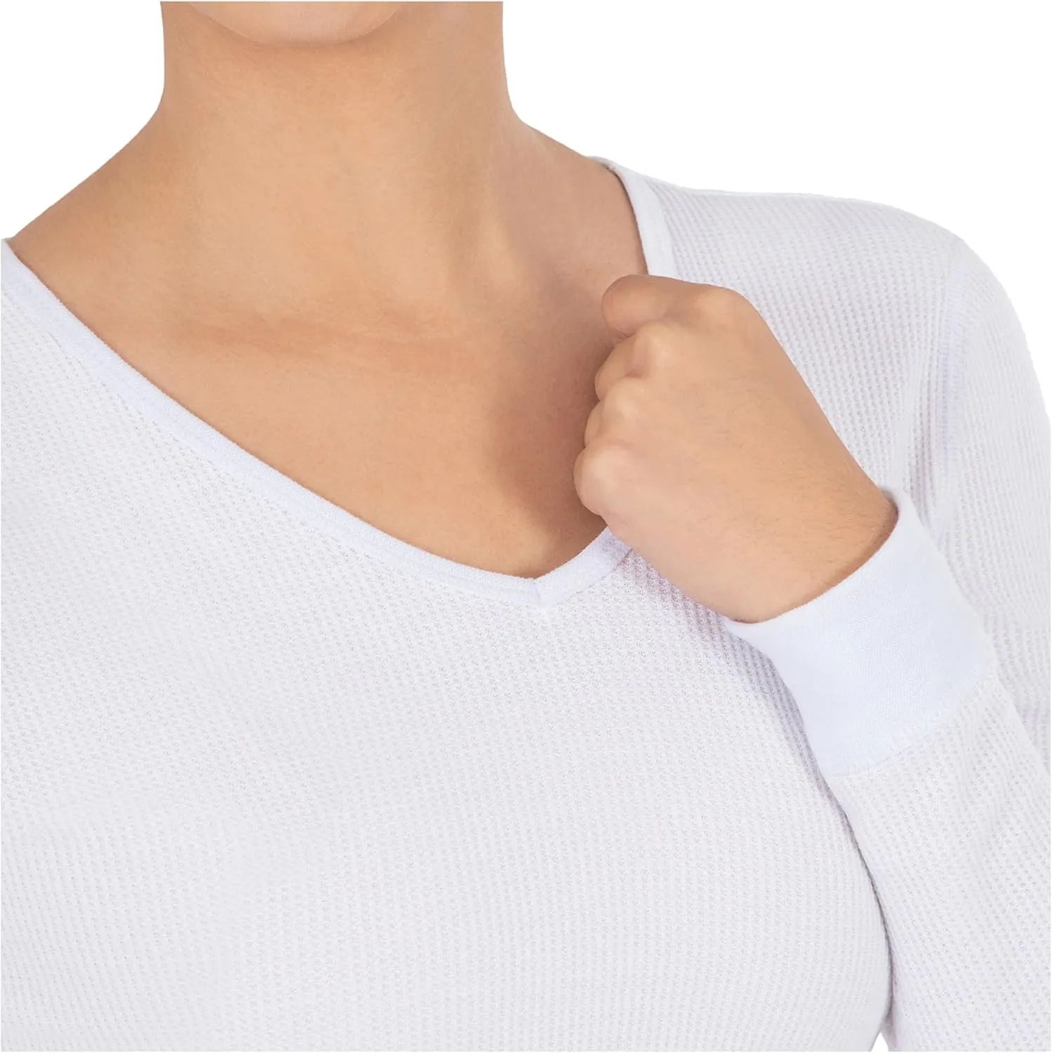 Fruit of the Loom womens Micro Waffle Thermal V-neck
