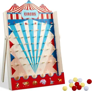 Fulmoon Carnival Game Circus Theme Party Game Disk Drop Game with 8 Disks Fun Wood Family Board Game for Carnival Party Decorations Birthday Party Supplies Activities(15.7 x 10 Inch)