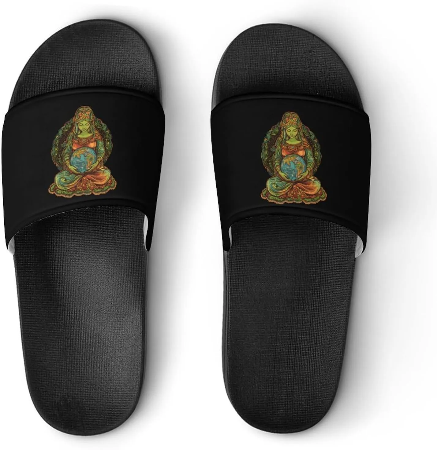 Gaia Greek Goddess of Mother Earth Slippers Indoor Outdoor Unisex House Slipper Shower Slippers Non-Slip Open Toe Shoes