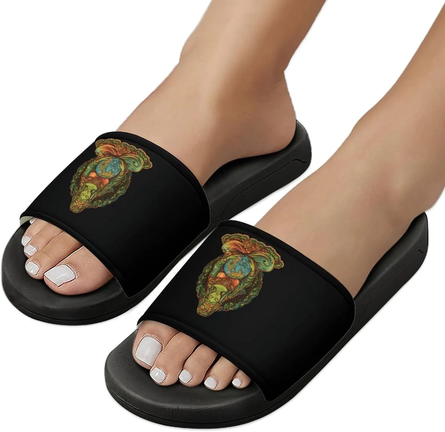 Gaia Greek Goddess of Mother Earth Slippers Indoor Outdoor Unisex House Slipper Shower Slippers Non-Slip Open Toe Shoes