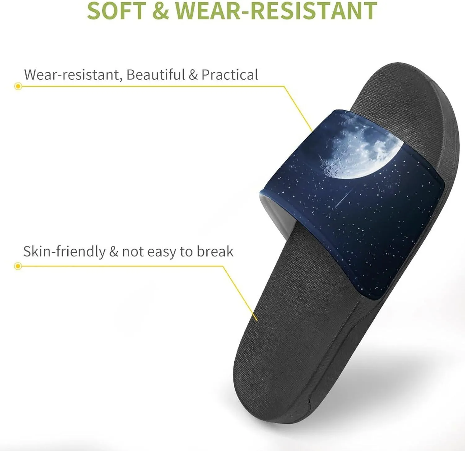 Galaxy Meteor Moon Earth Slippers Indoor Outdoor Unisex House Slipper Shower Slippers Non-Slip Open Toe Shoes