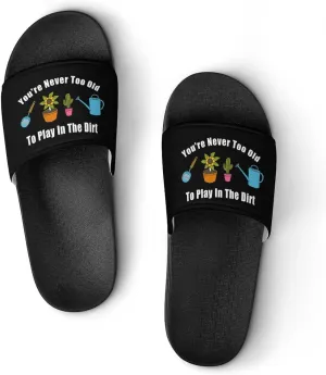 Gardening Pattern Inspirational Slippers Shower Slipper In-Door Slipper Quick Drying Non-Slip Bathroom Pool Woman Man PVC