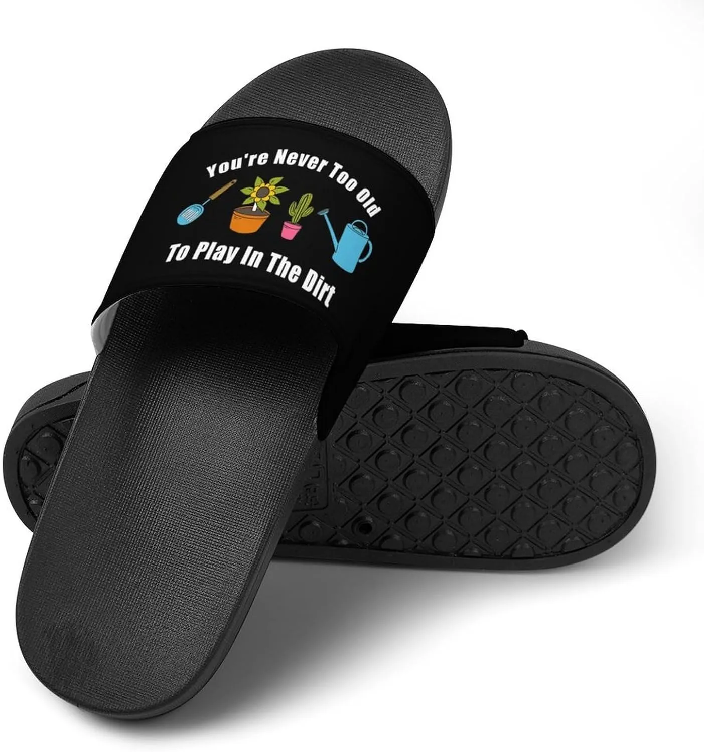 Gardening Pattern Inspirational Slippers Shower Slipper In-Door Slipper Quick Drying Non-Slip Bathroom Pool Woman Man PVC