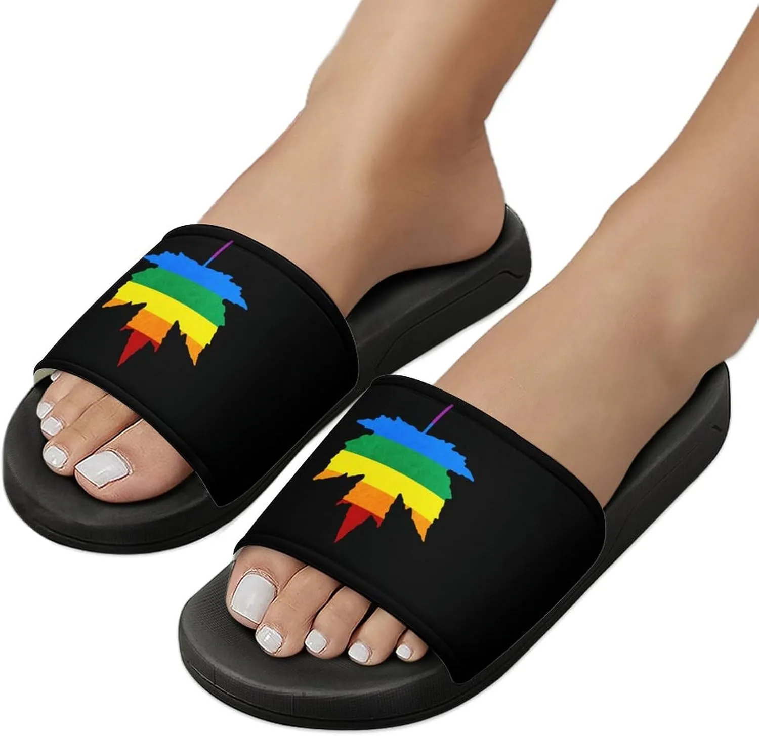 Gay Proud Maple LGBTQ Shower Sandals Home Slippers Non-Slip Quick Drying Beach Bathroom Slipper
