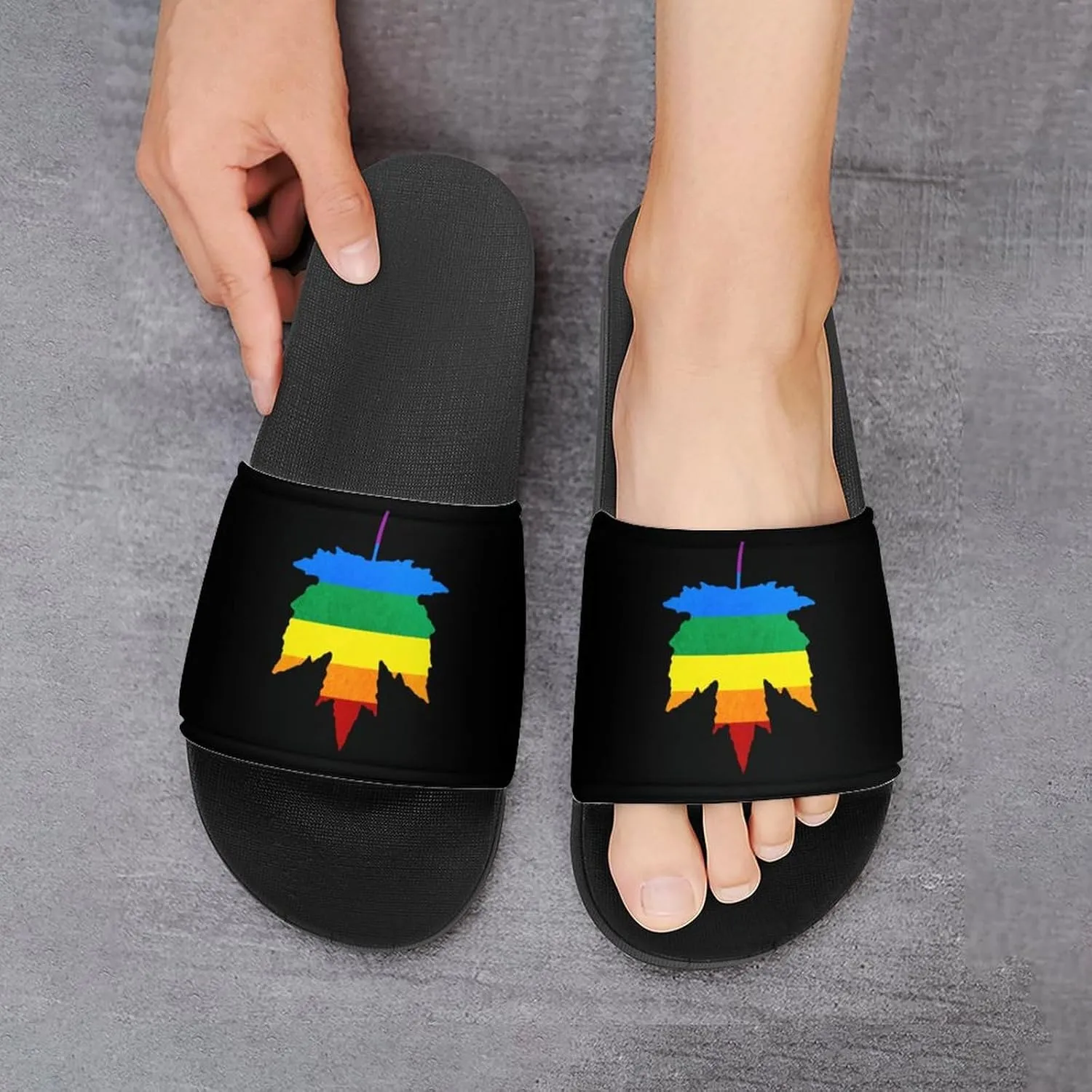 Gay Proud Maple LGBTQ Shower Sandals Home Slippers Non-Slip Quick Drying Beach Bathroom Slipper