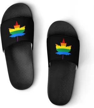 Gay Proud Maple LGBTQ Shower Sandals Home Slippers Non-Slip Quick Drying Beach Bathroom Slipper