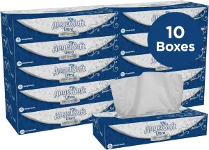 Georgia-Pacific Angel Soft Ultra Professional Series Premium 2-Ply Facial Tissue (4836014), 126 Sheets Per Box, 10 Tissue Flat Boxes Per Case