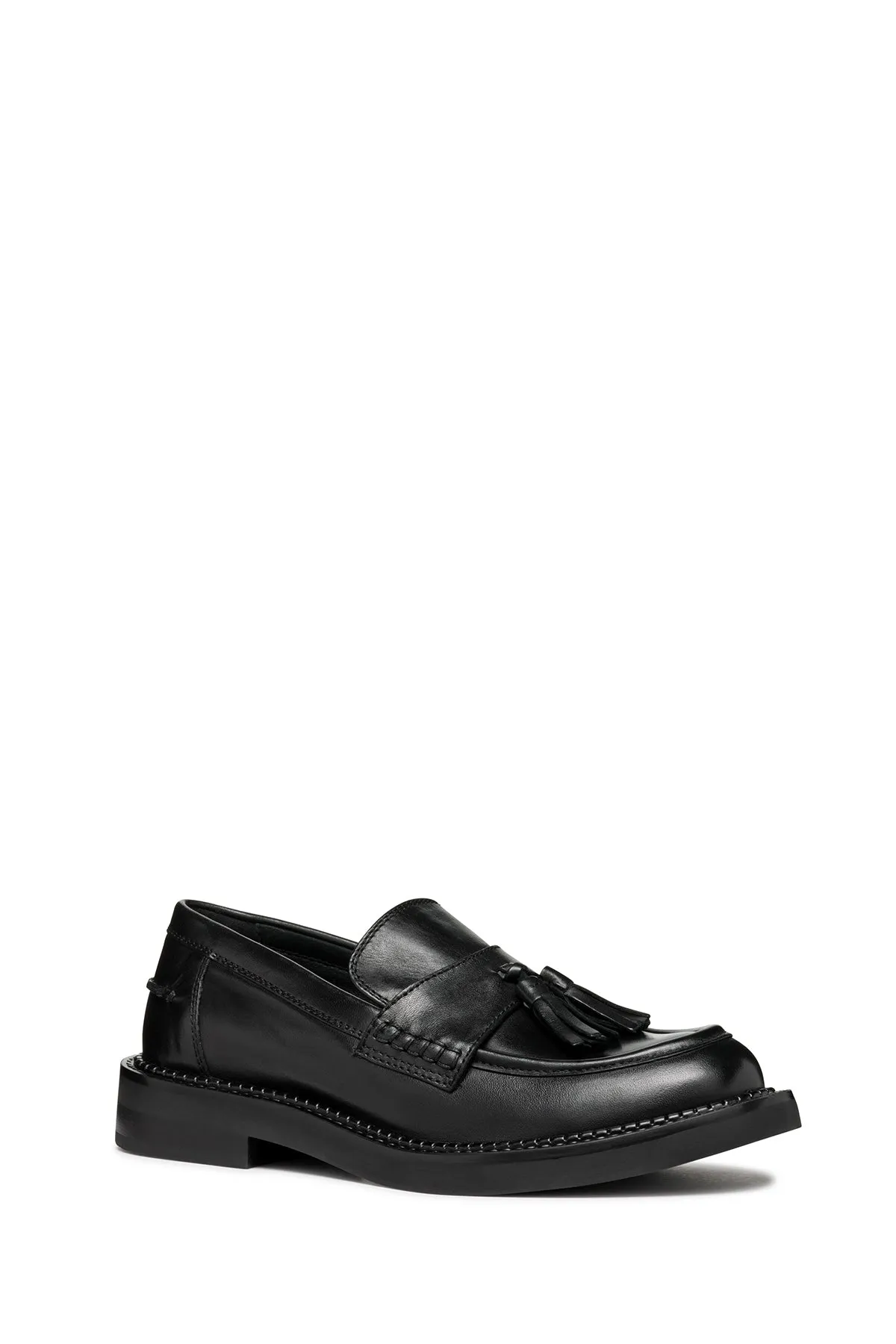 Geox Kadın Siyah Serilda Deri Maskülen Loafer