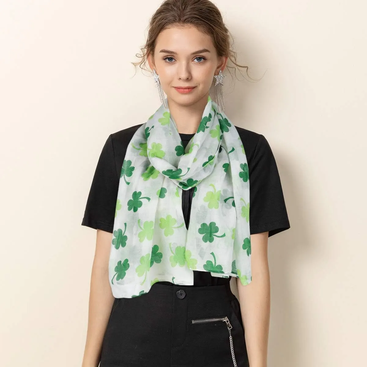 GERINLY Holiday Scarf for Celebration Fashion Festival Print Wrap Shawls for Travel Head Scarf Unique Hijab