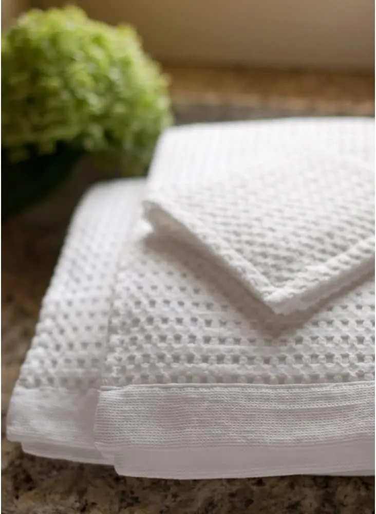 GILDEN TREE Waffle Towel Quick Dry Thin Exfoliating Washcloths for Face Body, Modern Style (White)