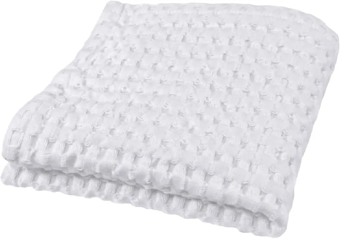GILDEN TREE Waffle Towel Quick Dry Thin Exfoliating Washcloths for Face Body, Modern Style (White)