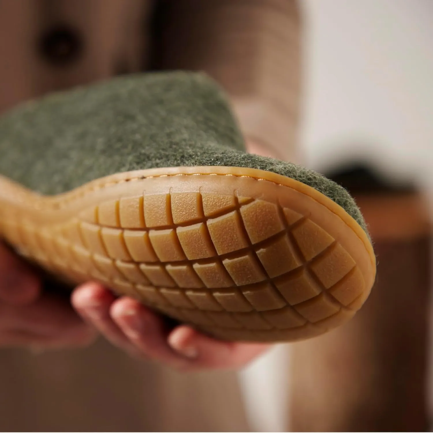 Glerups 100% Gotland Sheep Wool Slipper with rubber sole - Unisex Slip-on