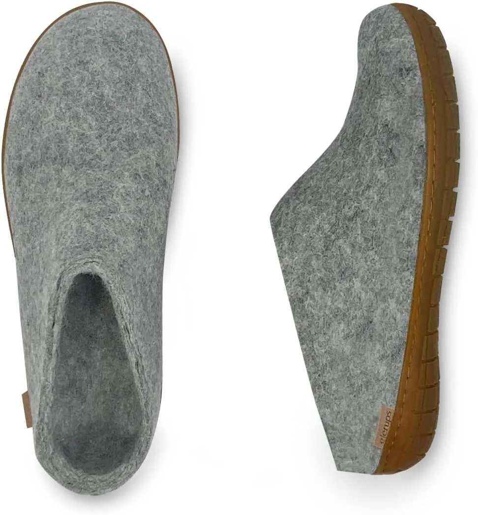 Glerups 100% Gotland Sheep Wool Slipper with rubber sole - Unisex Slip-on