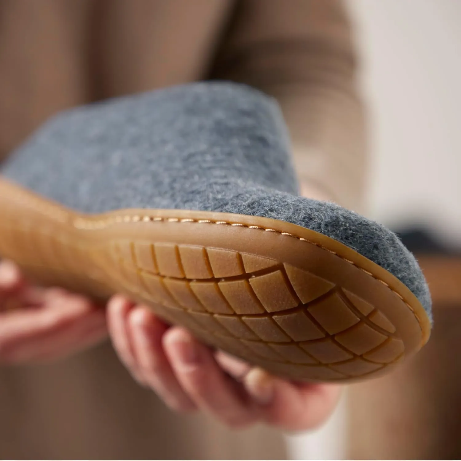 Glerups 100% Gotland Sheep Wool Slipper with rubber sole - Unisex Slip-on