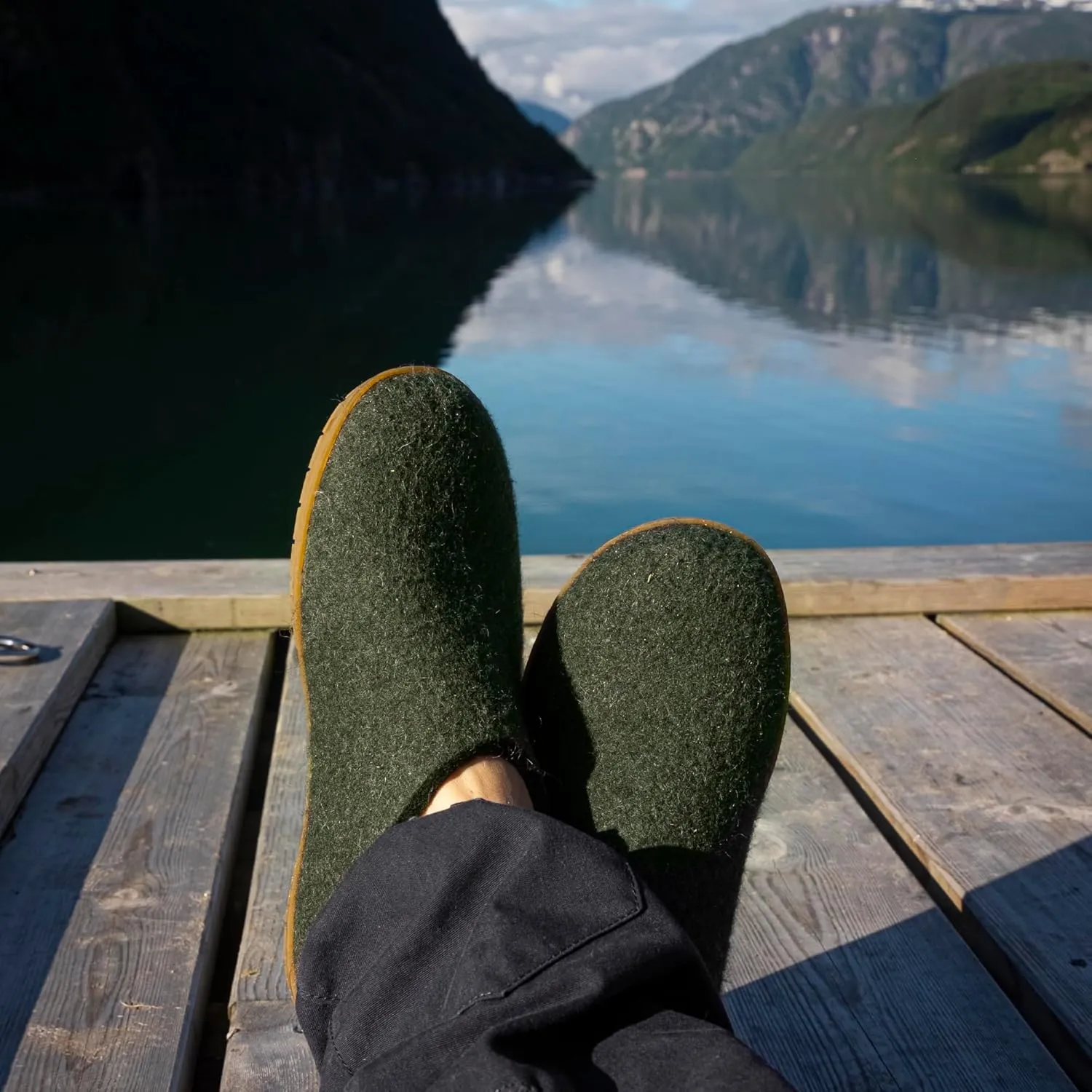 Glerups 100% Gotland Sheep Wool Slipper with rubber sole - Unisex Slip-on