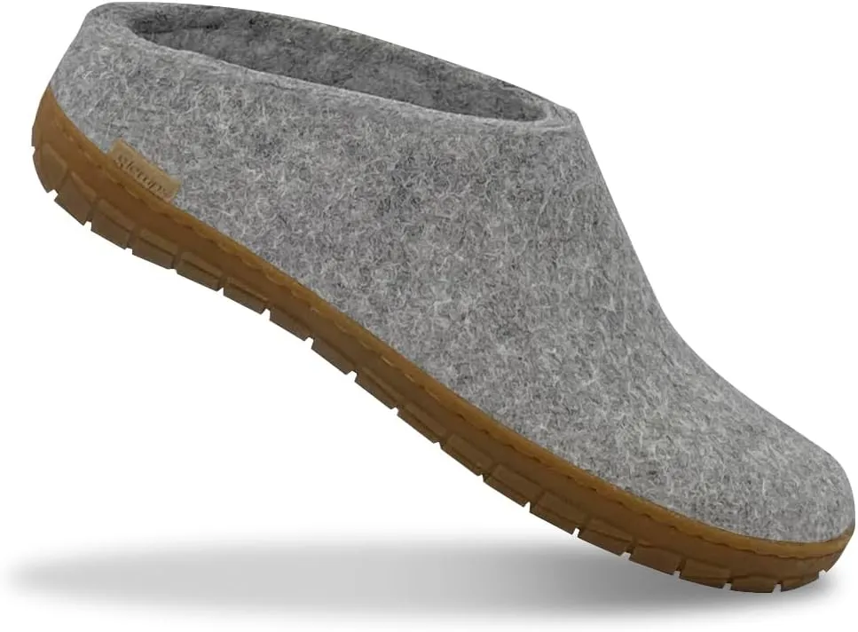 Glerups 100% Gotland Sheep Wool Slipper with rubber sole - Unisex Slip-on