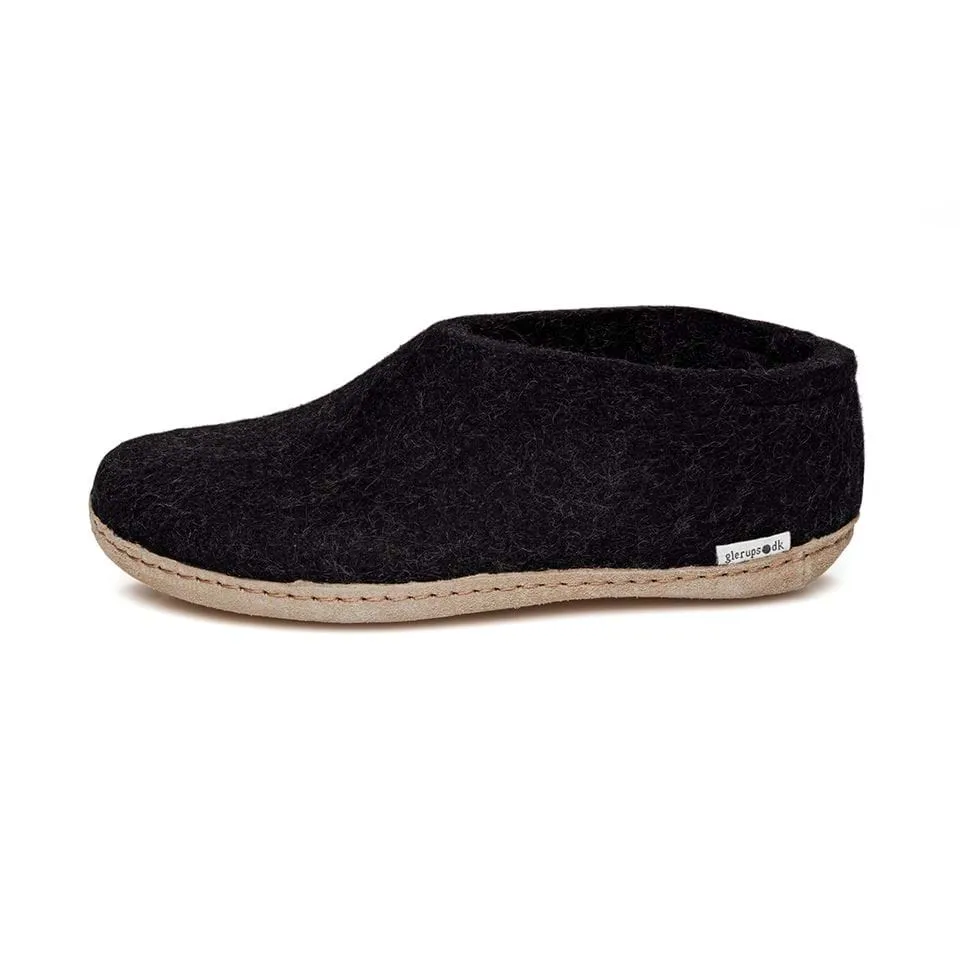 Glerups - Shoe With Leather Sole - Charcoal Wool